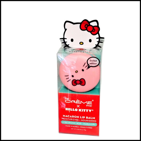 The Creme Shop Hello Kitty Watermelon Macaron Lip Balm Moisturizing Limited - Picture 1 of 13